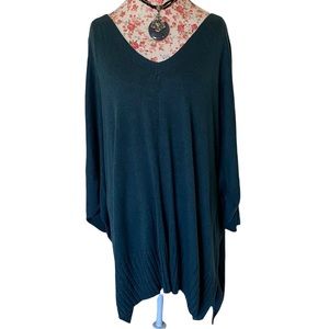 EVRI Teal Blue Knit Tunic Sweater